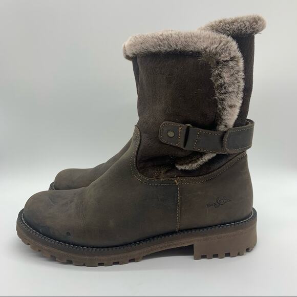 Bos & Co Candy Wool-Lined Waterproof Leather Shearling Lined Boots Size 40 - Picture 6 of 13